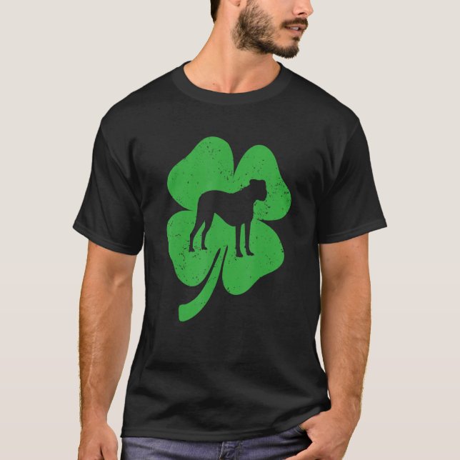 Boxer Hund Irish Grönt Shamrock C St patricks day T Shirt (Framsida)