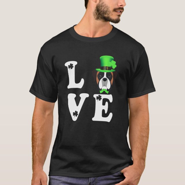 Boxer Hund Irish T Shirt (Framsida)