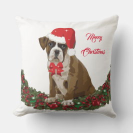 Boxer Hund Jul Cute Festive Dekorativ kudde