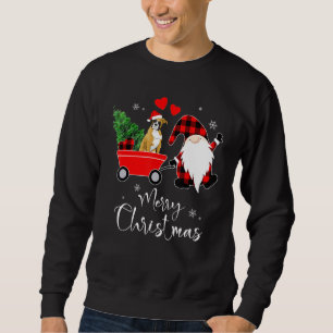 Boxer Hund jul med Santa Hat Pajamas Lång Ärmad Tröja