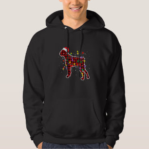 Boxer Hund jul Pajamas Family Julafton Ljus Manar Hoodie