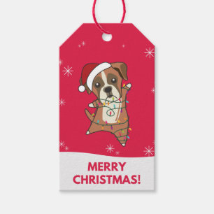 Boxer Hund jul Snö Winter Animals Hundar Gift Presentetikett