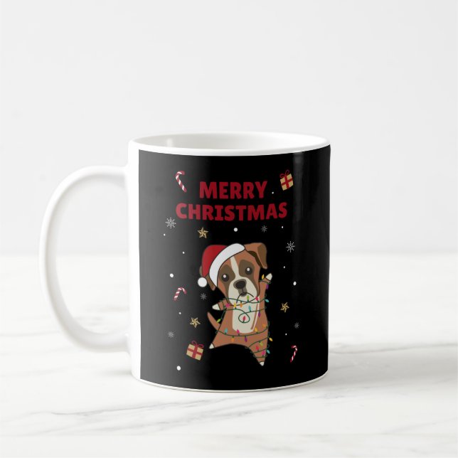 Boxer Hund jul Snö Winter Animals Hundar Kaffemugg (Vänster)