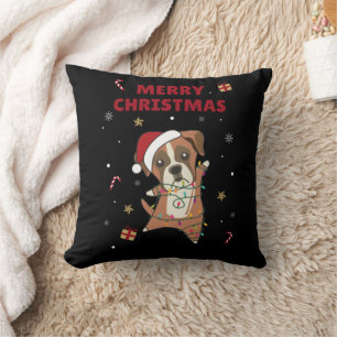 Boxer Hund jul Snö Winter Animals Hundar Thrid Kudde