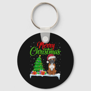 Boxer Hund Julgran Ljus Funny Julafton Boxer D Nyckelring