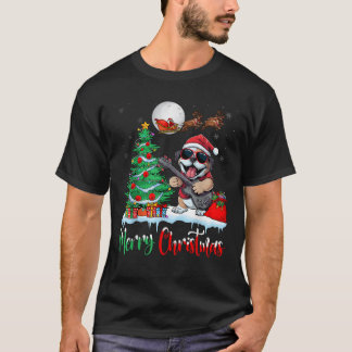 Boxer Hund Julhatt Xmas Träd Ljus God Jul T Shirt