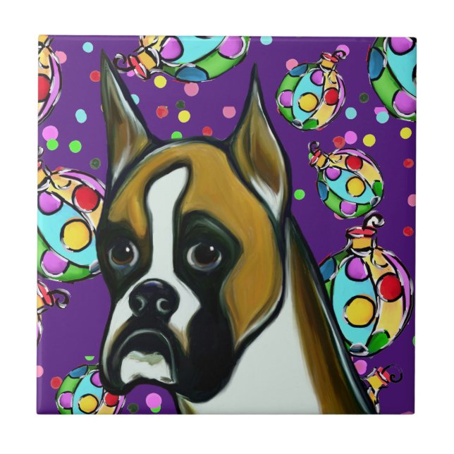BOXER HUND KAKELPLATTA (Framsidan)