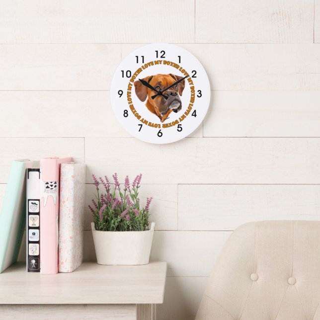 Boxer Hund Kärlek My Boxer Stor Klocka (Läsesal)