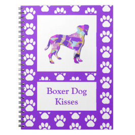 Boxer Hund Kisses Silhouette Cute PPY&B Anteckningsbok