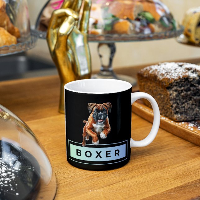 Boxer Hund - Leaps & Bounds Kaffemugg (Skapare uppladdad)