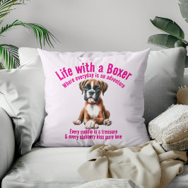 Boxer Hund Life Fullt Äventyr Kudde