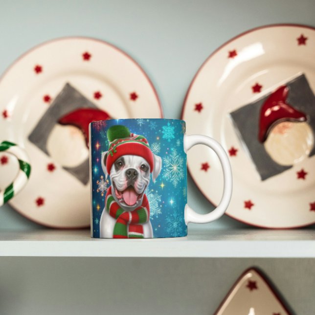 Boxer Hund Lycklig Howlidays! Kaffemugg (Skapare uppladdad)