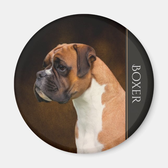 Boxer Hund Magnet (Framsidan)