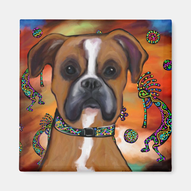 BOXER HUND MAGNET (Framsidan)