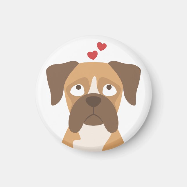 Boxer Hund Magnet, Boxer Hund Gåva, boxer älskare  Magnet (Framsidan)