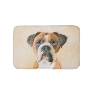 Boxer Hund Målning Okapad Original Djurkonst Badrumsmatta