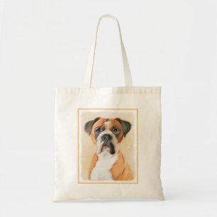 Boxer Hund Målning Okapad Original Djurkonst Tygkasse