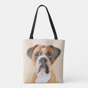 Boxer Hund Målning Okuperad Original Djurkonst Tygkasse