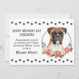 Boxer Hund Mamma Blommigtar Mors dag verse Julkort