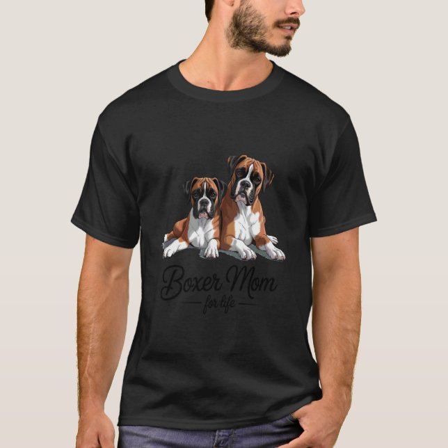 Boxer Hund Mamma för Livet Söt T Shirt (Framsida)