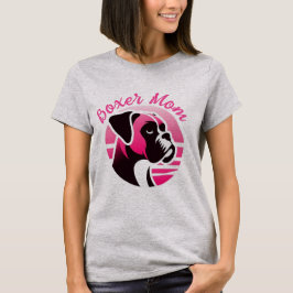 Boxer Hund Mamma i Rosa T Shirt