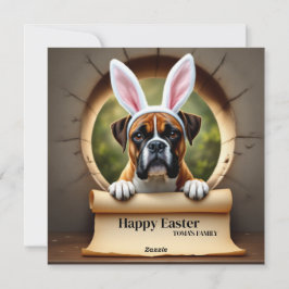 Boxer hund - med Family Namn Julkort