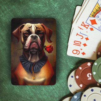 Boxer Hund med Ro-spelkort Casinokort