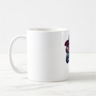 Boxer Hund med vit röd blått Kaffemugg