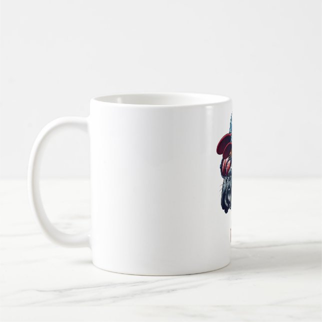 Boxer Hund med vit röd blått Kaffemugg (Vänster)