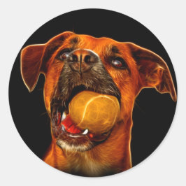 Boxer Hund Modern Art Runt Klistermärke