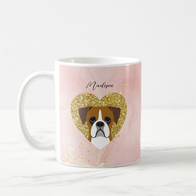 Boxer Hund Mugg (Vänster)