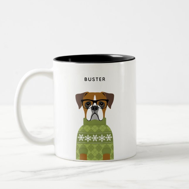 Boxer Hund Mugg (Vänster)