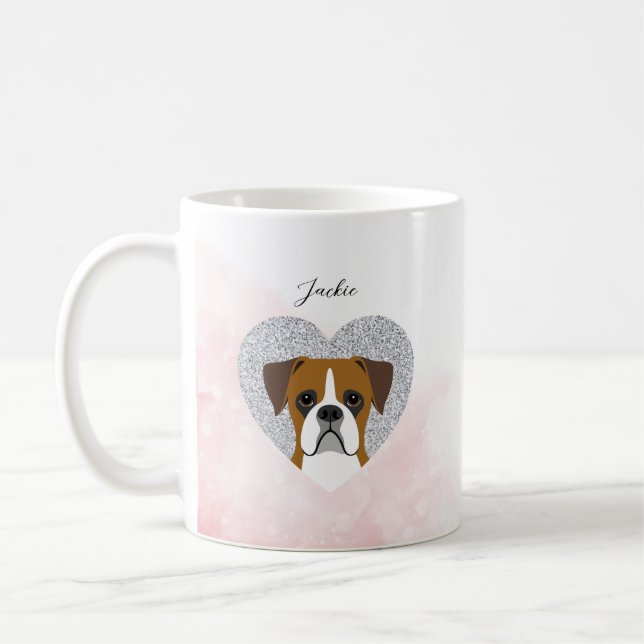 Boxer Hund Mugg (Vänster)