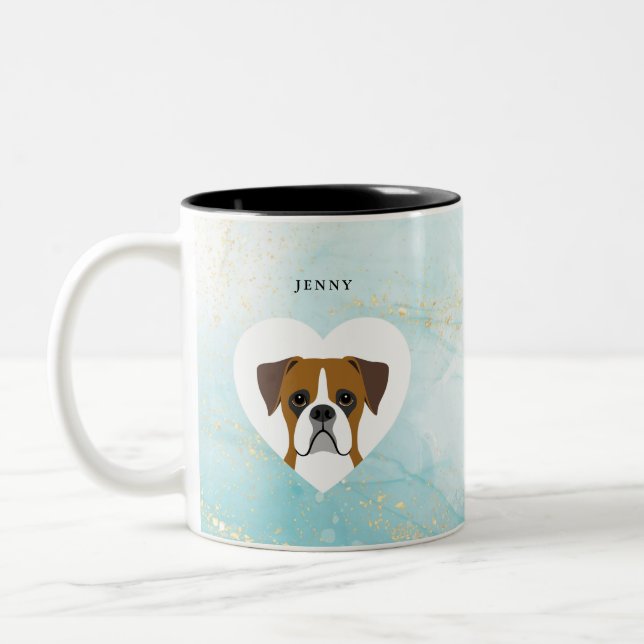 Boxer Hund Mugg (Vänster)