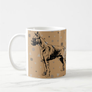 Boxer Hund Mugg Modern Geometrisk Boxer Illustrati