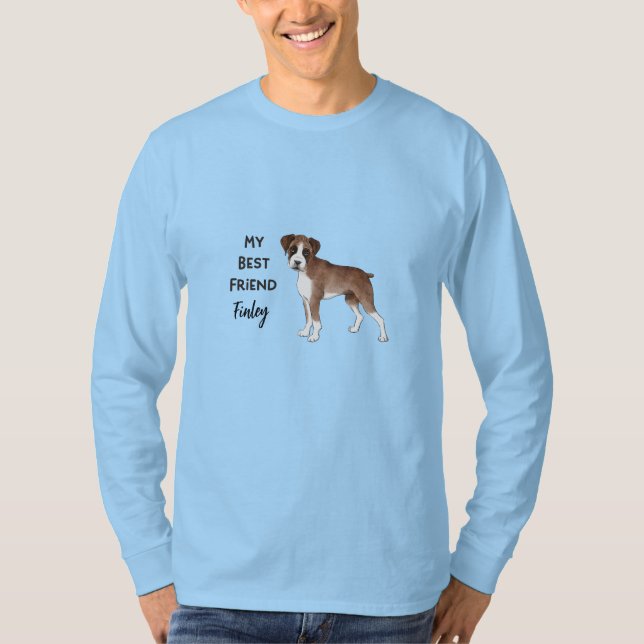 Boxer Hund My Best Friend Anpassningsbar Pet Namn  T Shirt (Framsida)