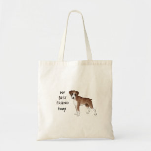 Boxer Hund My Best Friend Anpassningsbar Pet Namn Tygkasse