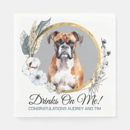 Boxer Hund Napkins with Hundar Photo Pappersservett