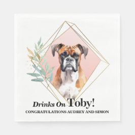Boxer Hund Napkins with Hundar Photo Pappersservett