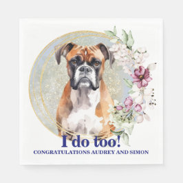 Boxer Hund Napkins with Hundar Photo Pappersservett