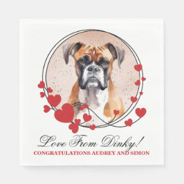 Boxer Hund Napkins with Hundar Photo Pappersservett