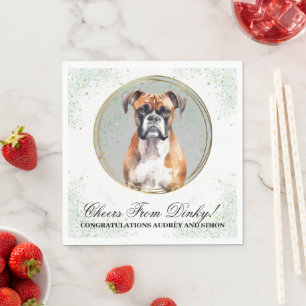 Boxer Hund Napkins with Hundar Photo Pappersservett