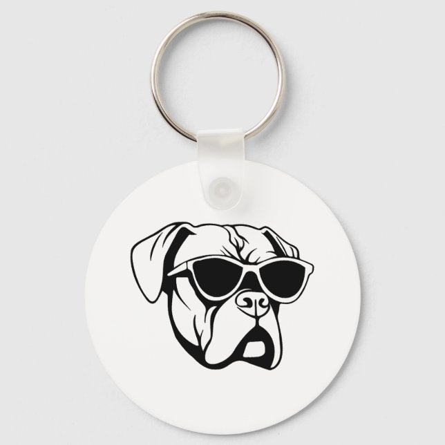 Boxer Hund Nyckelring (Framsida)