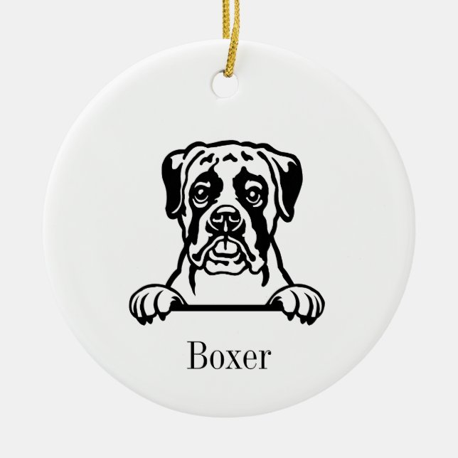 Boxer-hund ornament (Framsidan)