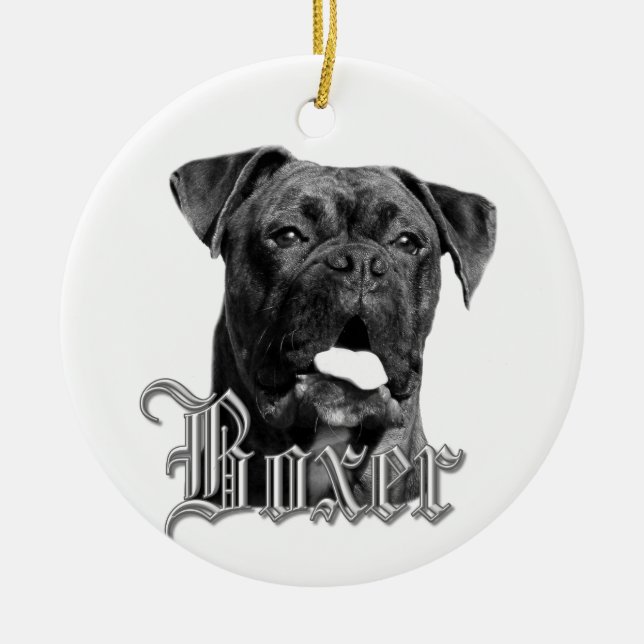 Boxer-hund ornament (Framsidan)