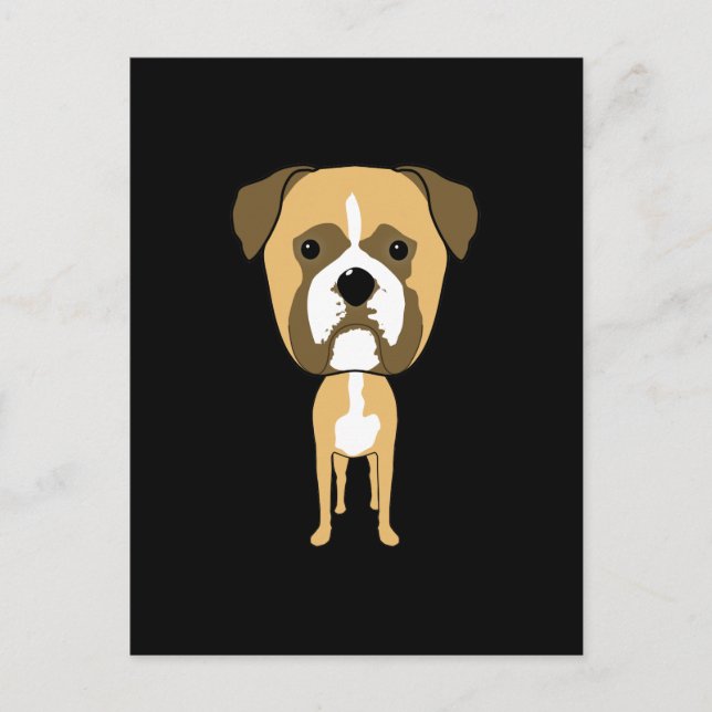 Boxer Hund. Oversifierat huvud. Vykort (Framsida)