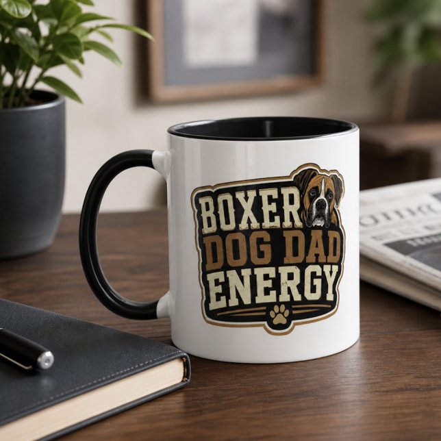 Boxer Hund Pappa Energi  Mugg (Boxer Dog Dad Energy Mug)