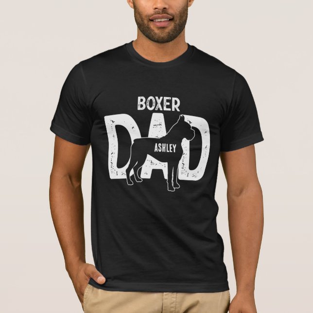 Boxer Hund Pappa Puppy Pappa T Shirt (Framsida)