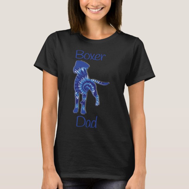 Boxer Hund Pappa Tie Dye T Shirt (Framsida)