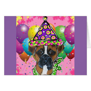 Boxer Hund Party Hund Hälsningskort
